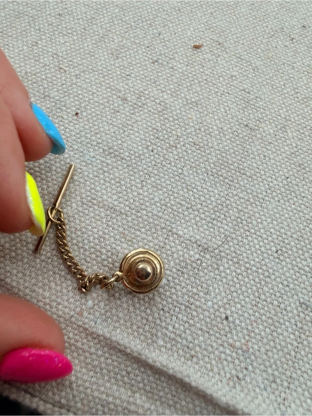 Gold Tone Black Onyx Stud Tie Pin